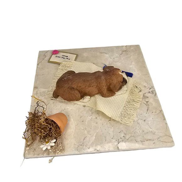 Vintage Sandicast Lil Snoozer Boxer Puppy On Tile - Picture 5 of 9